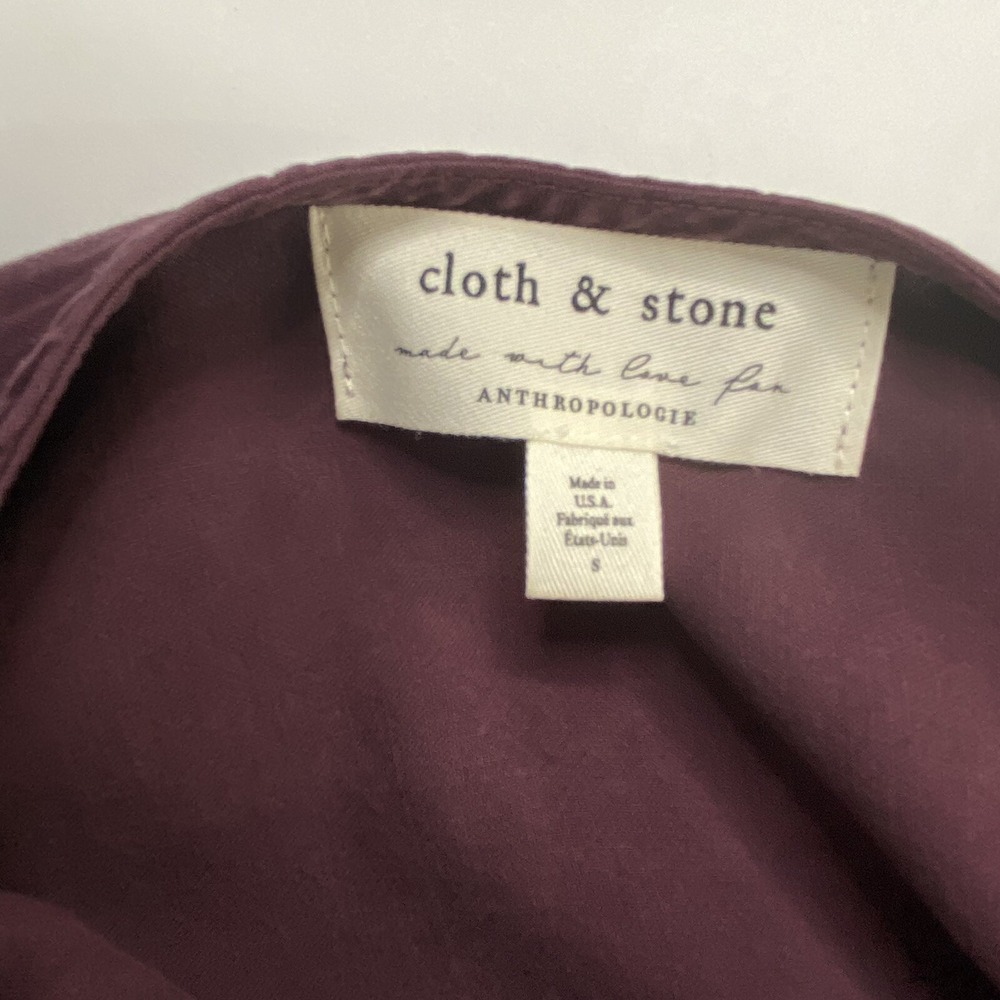 Cloth & Stone Anthropologie Purple Bell Sleeve Tunic Dress NWT Size S Made in US - Picture 7 of 12